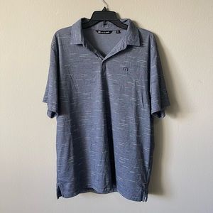 Travis Mathew Grey All Over Pattern Polo Size Large